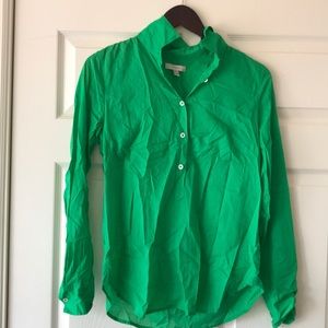 J.Crew green popover shirt
